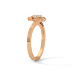 Round Brilliant Cut Lab-Grown Diamond Pavé Bypass Engagement Ring in Rose Gold