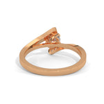 Round Brilliant Cut Lab-Grown Diamond Pavé Bypass Engagement Ring in Rose Gold