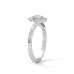 Round Brilliant Cut Lab-Grown Diamond Pavé Bypass Engagement Ring in White Gold