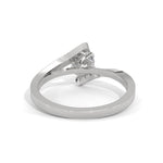 Round Brilliant Cut Lab-Grown Diamond Pavé Bypass Engagement Ring in White Gold
