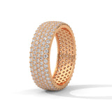Round Brilliant Cut Lab-Grown Diamond Pavé Eternity Ring in Rose Gold