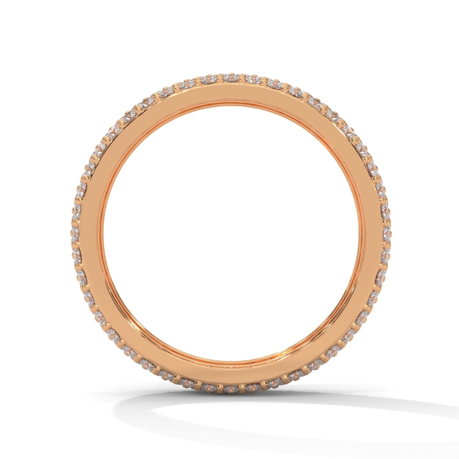 Round Brilliant Cut Lab-Grown Diamond Pavé Eternity Ring in Rose Gold