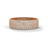 Round Brilliant Cut Lab-Grown Diamond Pavé Eternity Ring in Rose Gold