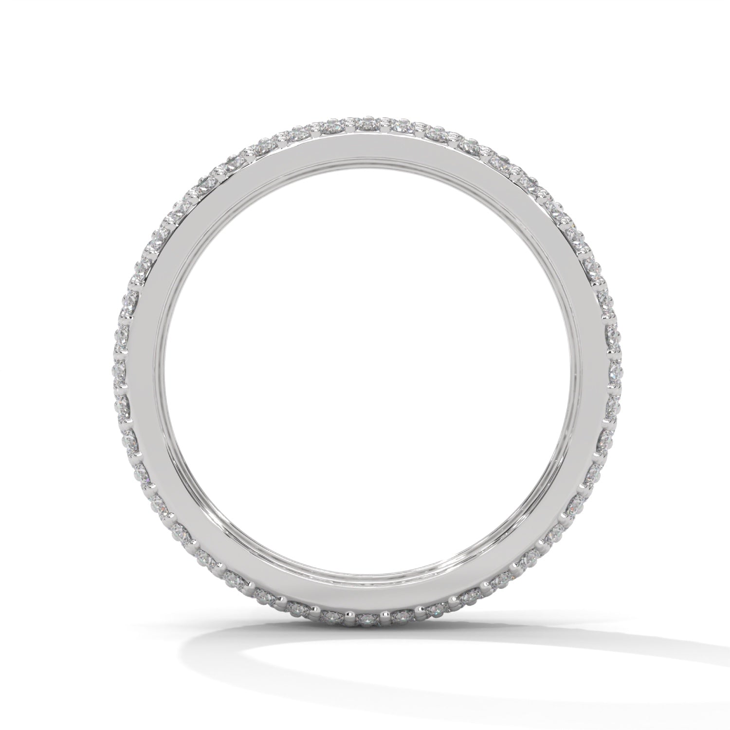 Round Brilliant Cut Lab-Grown Diamond Pavé Eternity Ring in White Gold