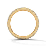 Round Brilliant Cut Lab-Grown Diamond Pavé Eternity Ring in Yellow Gold