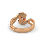 Round Brilliant Cut Lab-Grown Diamond Pavé Swirl Engagement Ring in Rose Gold