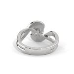 Round Brilliant Cut Lab-Grown Diamond Pavé Swirl Engagement Ring in White Gold