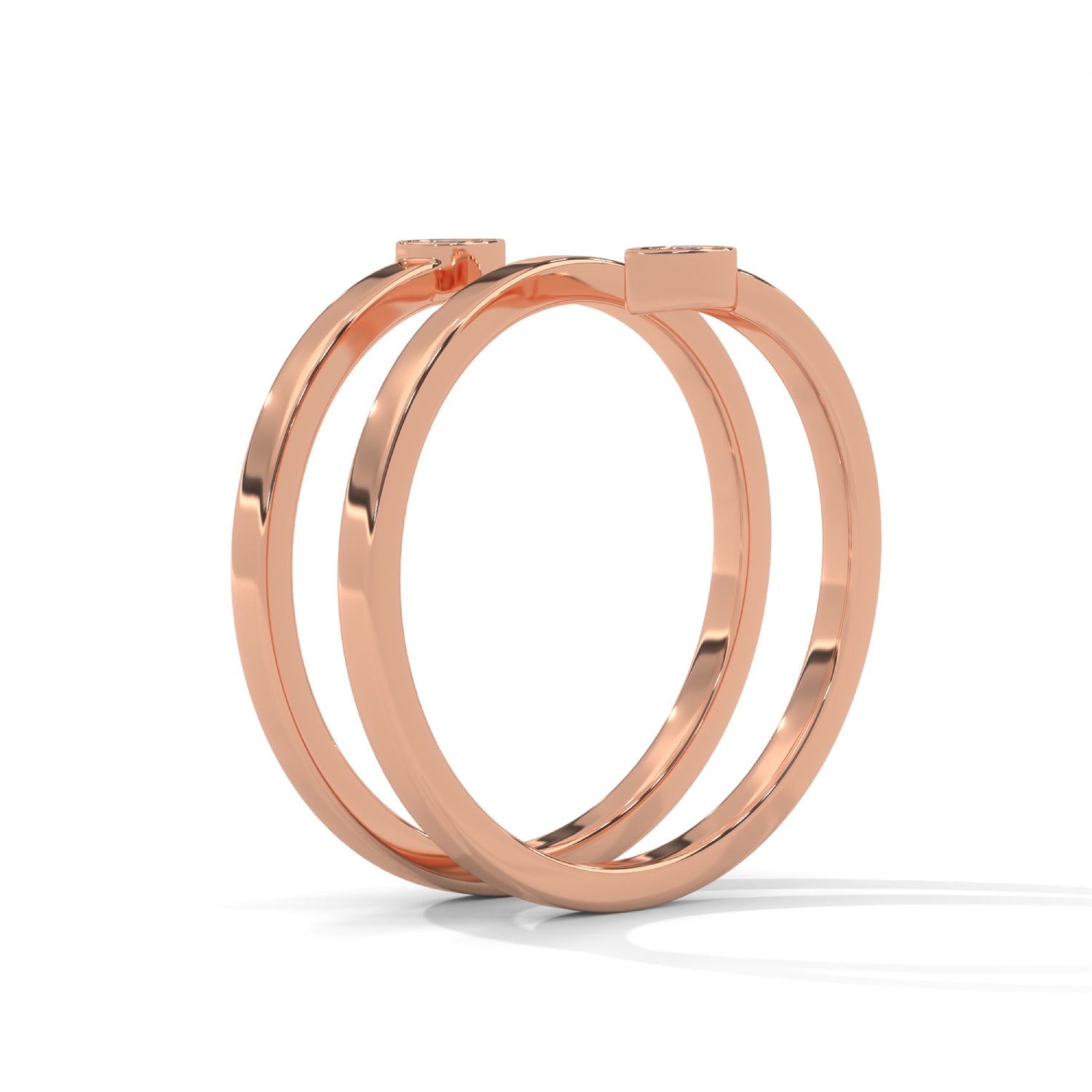 Round Brilliant Cut Lab-Grown Diamond Pear-Shaped Frame Open Spiral Ring in Rose Gold