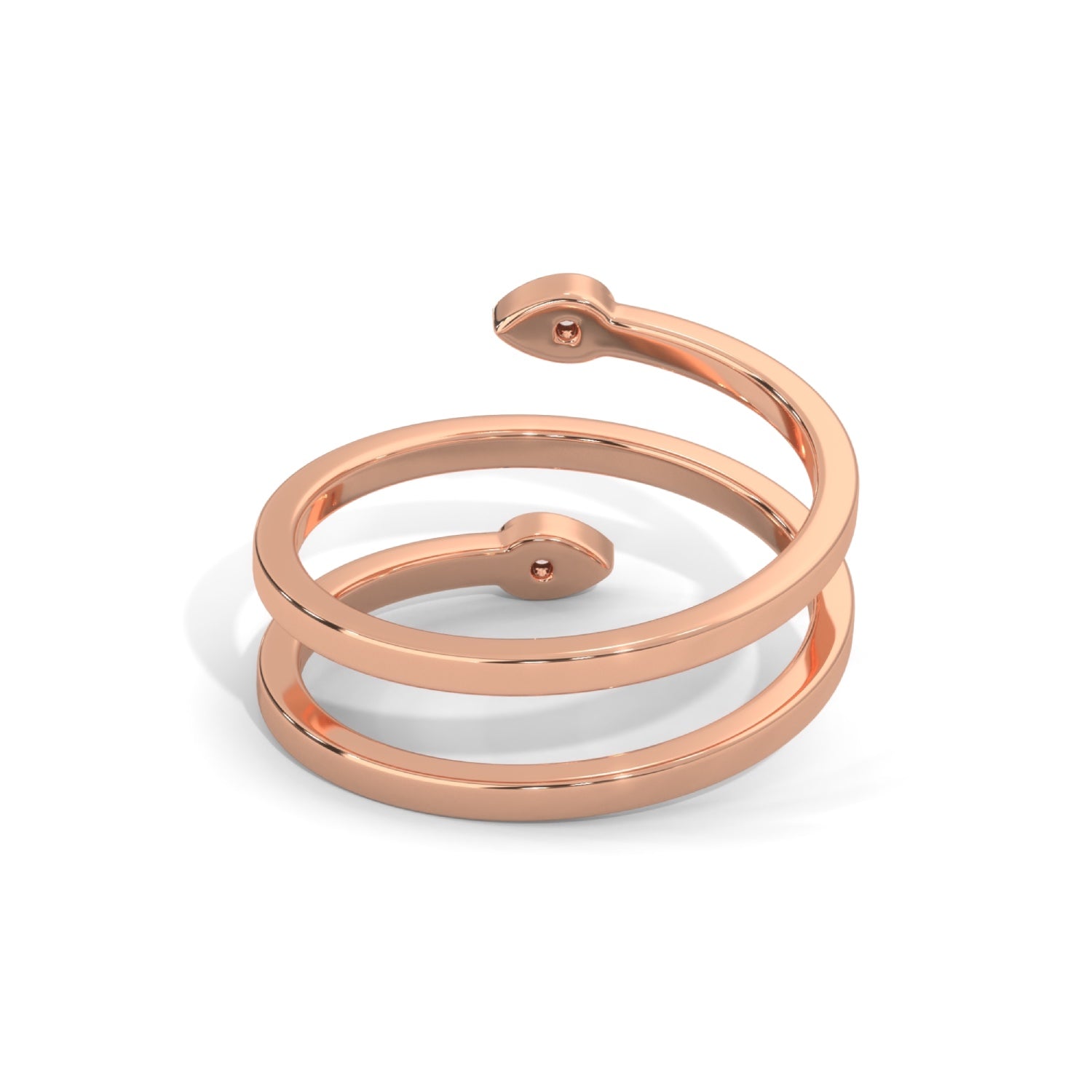 Round Brilliant Cut Lab-Grown Diamond Pear-Shaped Frame Open Spiral Ring in Rose Gold