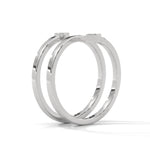 Round Brilliant Cut Lab-Grown Diamond Pear-Shaped Frame Open Spiral Ring in White Gold