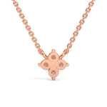 Round Brilliant Cut Lab-Grown Diamond Petal Pendant in Rose Gold