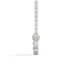 Round Brilliant Cut Lab-Grown Diamond Petal Pendant in White Gold