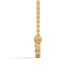 Round Brilliant Cut Lab-Grown Diamond Petal Pendant in Yellow Gold