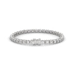 Round Brilliant Cut Lab-Grown Diamond Prong and Bar Tennis Bracelet in White Gold