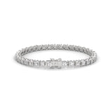 Round Brilliant Cut Lab-Grown Diamond Prong and Bar Tennis Bracelet in White Gold