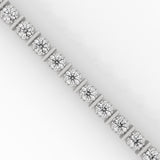 Round Brilliant Cut Lab-Grown Diamond Prong and Bar Tennis Bracelet in White Gold