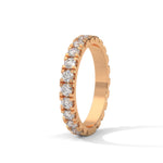 Round Brilliant Cut Lab-Grown Diamond Scallop-Set Eternity Ring in Rose Gold