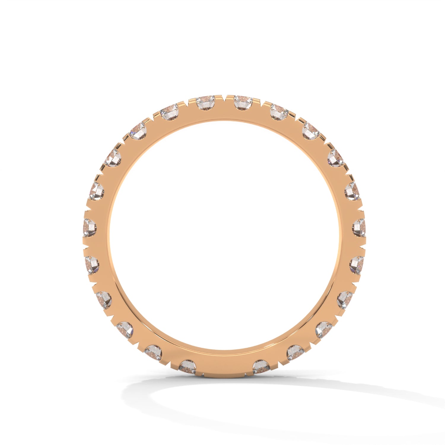 Round Brilliant Cut Lab-Grown Diamond Scallop-Set Eternity Ring in Rose Gold