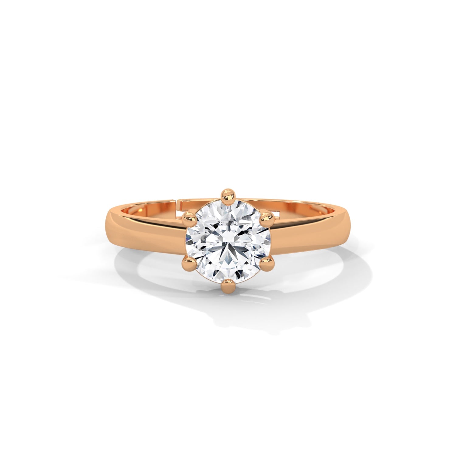 Round Brilliant Cut Lab-Grown Diamond Solitaire Engagement Ring in Rose Gold