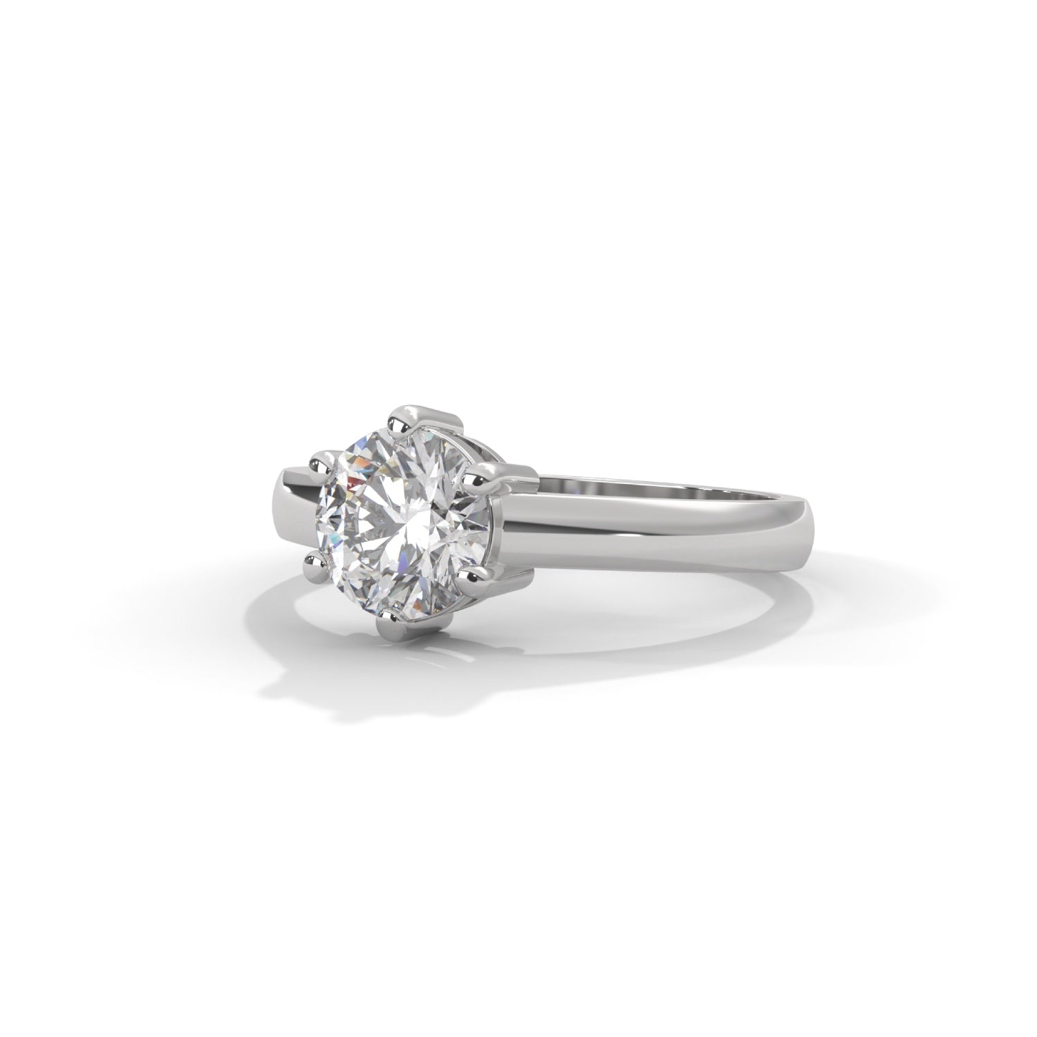 Round Brilliant Cut Lab-Grown Diamond Solitaire Engagement Ring in White Gold