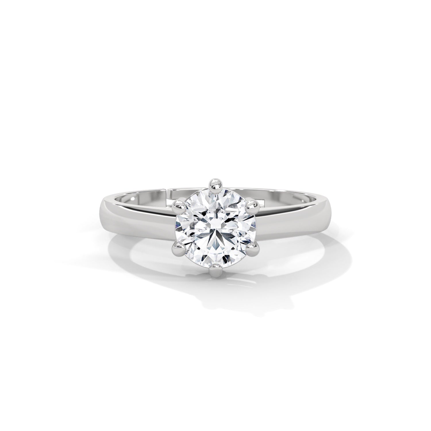 Round Brilliant Cut Lab-Grown Diamond Solitaire Engagement Ring in White Gold