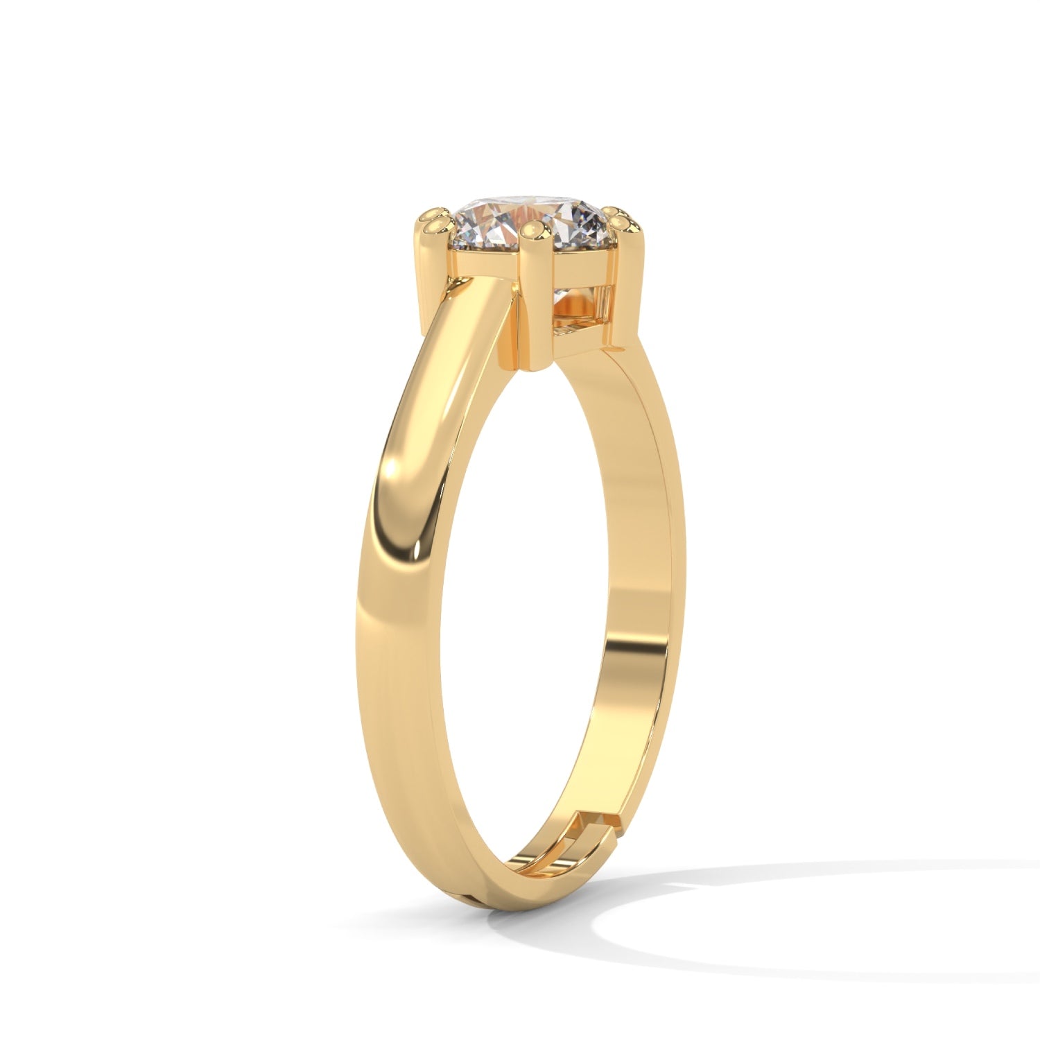 Round Brilliant Cut Lab-Grown Diamond Solitaire Engagement Ring in Yellow Gold