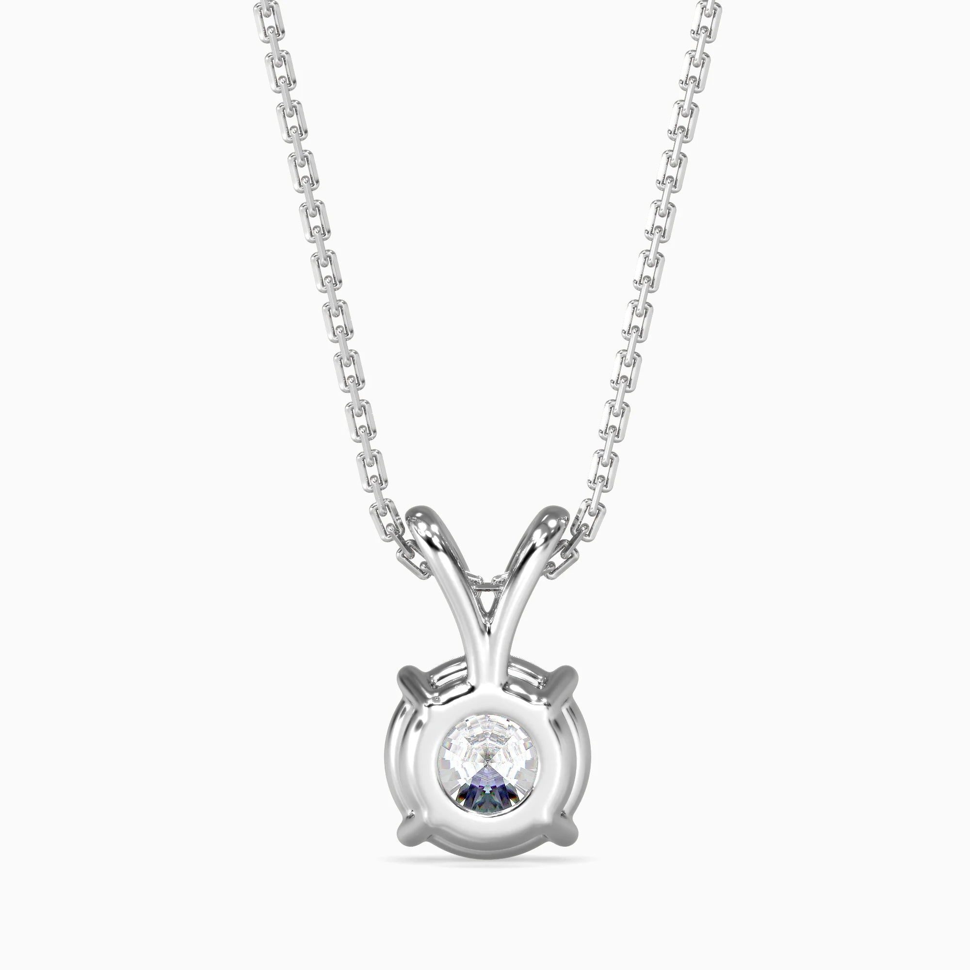 Round Brilliant Cut Lab-Grown Diamond Solitaire Pendant in White Gold