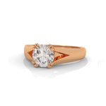 Round Brilliant Cut Lab-Grown Diamond Split Shank Solitaire Engagement Ring in Rose Gold