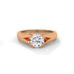 Round Brilliant Cut Lab-Grown Diamond Split Shank Solitaire Engagement Ring in Rose Gold