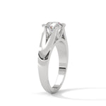 Round Brilliant Cut Lab-Grown Diamond Split Shank Solitaire Engagement Ring in White Gold