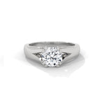 Round Brilliant Cut Lab-Grown Diamond Split Shank Solitaire Engagement Ring in White Gold
