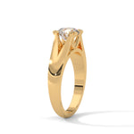Round Brilliant Cut Lab-Grown Diamond Split Shank Solitaire Engagement Ring in Yellow Gold