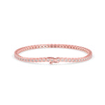 Round Brilliant Cut Lab-Grown Diamond Square Frame Tennis Bracelet in Rose Gold