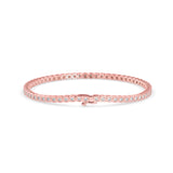 Round Brilliant Cut Lab-Grown Diamond Square Frame Tennis Bracelet in Rose Gold