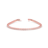 Round Brilliant Cut Lab-Grown Diamond Square Frame Tennis Bracelet in Rose Gold