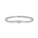 Round Brilliant Cut Lab-Grown Diamond Square Frame Tennis Bracelet in White Gold