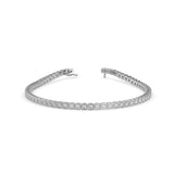 Round Brilliant Cut Lab-Grown Diamond Square Frame Tennis Bracelet in White Gold
