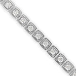 Round Brilliant Cut Lab-Grown Diamond Square Frame Tennis Bracelet in White Gold