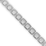 Round Brilliant Cut Lab-Grown Diamond Square Frame Tennis Bracelet in White Gold