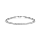 Round Brilliant Cut Lab-Grown Diamond Square Frame Tennis Bracelet in White Gold