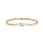 Round Brilliant Cut Lab-Grown Diamond Square Frame Tennis Bracelet in Yellow Gold