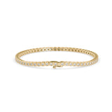Round Brilliant Cut Lab-Grown Diamond Square Frame Tennis Bracelet in Yellow Gold