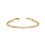 Round Brilliant Cut Lab-Grown Diamond Square Frame Tennis Bracelet in Yellow Gold