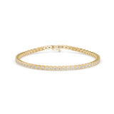 Round Brilliant Cut Lab-Grown Diamond Square Frame Tennis Bracelet in Yellow Gold