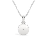 Round Brilliant Cut Lab-Grown Diamond Starburst Disc Pendant in White Gold