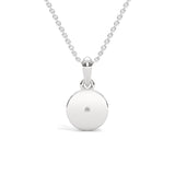Round Brilliant Cut Lab-Grown Diamond Starburst Disc Pendant in White Gold