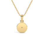 Round Brilliant Cut Lab-Grown Diamond Starburst Disc Pendant in Yellow Gold