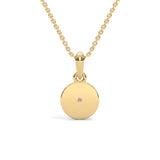 Round Brilliant Cut Lab-Grown Diamond Starburst Disc Pendant in Yellow Gold