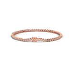 Round Brilliant Cut Lab-Grown Diamond Starburst Tennis Bracelet in Rose Gold