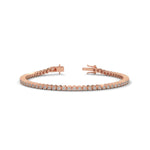 Round Brilliant Cut Lab-Grown Diamond Starburst Tennis Bracelet in Rose Gold